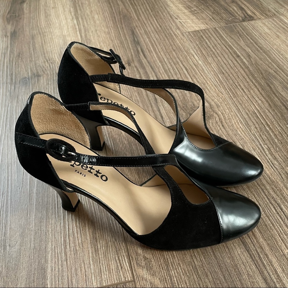 REPETTO Black Leather Strappy Heels | 37